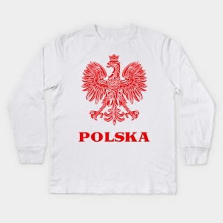 Vintage Style Poland/Polish Eagle Flag Kids Long Sleeve T-Shirt